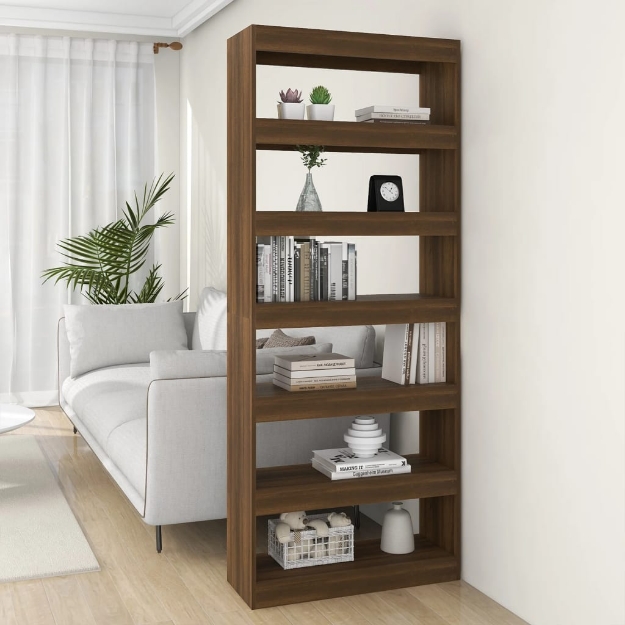 Libreria/Divisorio Rovere Marrone 80x30x198 cm in Truciolato