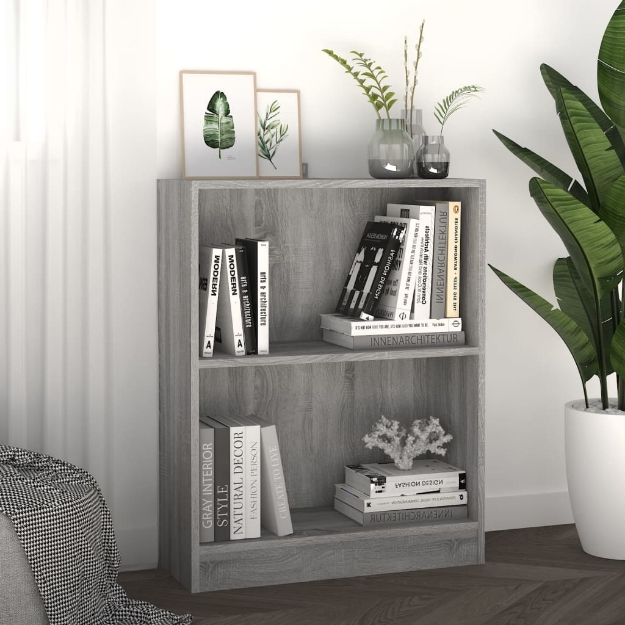 Libreria Grigio Sonoma 60x24x74,5 cm in Legno Multistrato