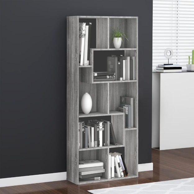 Libreria Grigio Sonoma 67x24x161 cm in Legno Ingegnerizzato