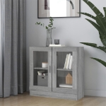 Mobile Vetrina Grigio Sonoma 82,5x30,5x80 cm Legno Multistrato