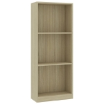 Libreria 3 Ripiani Rovere Sonoma 40x24x108 cm Legno Multistrato