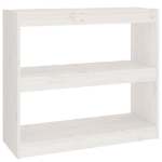 Libreria/Divisorio Bianco 80x30x71,5 cm Legno Massello di Pino