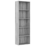 Libreria 5 Ripiani Grigio Sonoma 60x30x189 cm Legno Multistrato