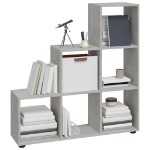 Libreria a Scala Grigio Cemento 107 cm in Legno Multistrato