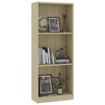 Libreria 3 Ripiani Rovere Sonoma 40x24x108 cm Legno Multistrato