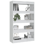 Libreria/Divisorio Bianco Lucido 80x30x135 cm in Truciolato