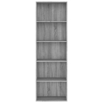 Libreria 5 Ripiani Grigio Sonoma 60x30x189 cm Legno Multistrato