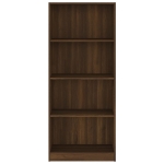 Libreria 4 Ripiani Rovere Marrone 60x24x142cm Legno Multistrato