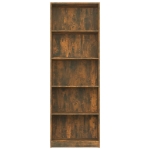 Libreria a 5 Ripiani Rovere Fumo 60x24x175 cm Legno Multistrato