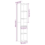 Libreria Rovere Fumo 40x30x189 cm in Legno Multistrato