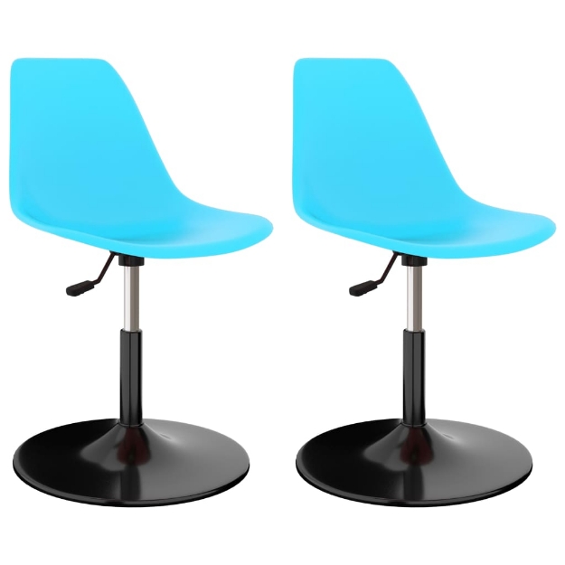 324193 Swivel Dining Chairs 2 pcs Blue PP