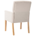 Sedie da Pranzo con Braccioli 4 pz Beige in Tessuto