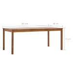 Tavolo da Pranzo Marrone Miele 180x90x73 cm in Legno di Pino