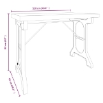 Tavolo da Pranzo 110x65x82cm in Legno Massello di Abete e Ferro