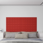 Pannelli Murali 12 pz Rosso Vino 90x15 cm in Similpelle 1,62 m²