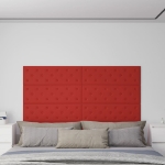 Pannelli Murali 12 pz Rosso Vino 90x30 cm in Similpelle 3,24 m²