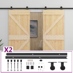 Porta Scorrevole con Set Hardware 80x210 cm in Legno di Pino