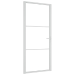 Porta Interna 93x201,5 cm Bianca in Vetro ESG e Alluminio