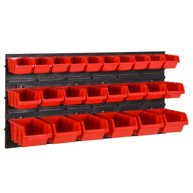 Set da Officina 26 pz Rosso e Nero 77x39 cm in Polipropilene