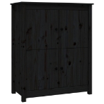 Credenza Nera 83x41,5x100 cm in Legno Massello di Pino