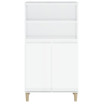 Credenza Bianco Lucido 60x36x110 cm in Legno Multistrato