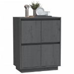 Credenza Grigia 60x34x75 cm in Legno Massello di Pino