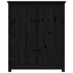 Credenza Nera 83x41,5x100 cm in Legno Massello di Pino