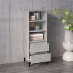 Credenza Grigio Cemento 40x36x110 cm in Legno Multistrato