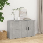 Credenza Grigio Cemento 100x33x59,5 cm in Legno Multistrato