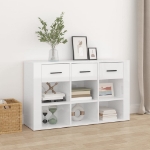 Credenza Bianco Lucido 100x30x59,5 cm in Legno Multistrato