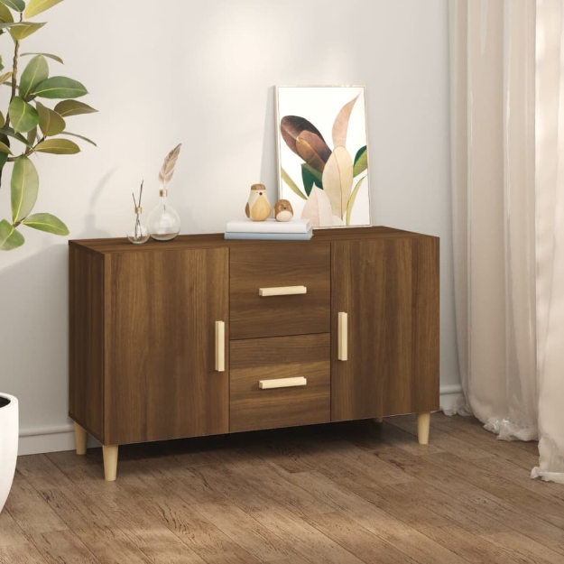 Credenza Rovere Marrone 100x36x60 cm in Legno Multistrato