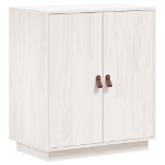 Credenza Bianca 65,5x40x75 cm in Legno Massello di Pino