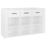 Credenza Bianco Lucido 100x30x59,5 cm in Legno Multistrato