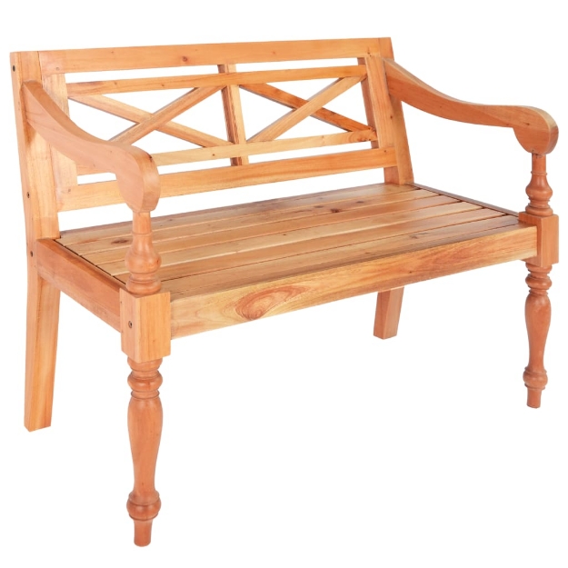 vidXL Panchina Batavia 98 cm Legno Massello di Mogano Marrone Chiaro