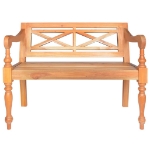 vidXL Panchina Batavia 98 cm Legno Massello di Mogano Marrone Chiaro