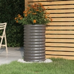 Vaso da Giardino Acciaio Verniciato a Polvere 40x40x68cm Grigio