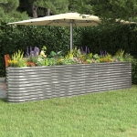 Vaso Giardino Acciaio Verniciato a Polvere 332x40x68 cm Argento