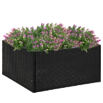 Fioriera da Giardino Nero 80x80x40 cm in Polyrattan