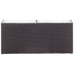 Letto Rialzato da Giardino 2 Vasi 90x20x40 cm Polyrattan Nero