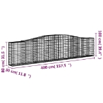 Cesto Gabbione ad Arco 400x30x80/100 cm Ferro Zincato