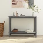 Tavolo Consolle Grigio 110x40x80 cm in Legno Massello di Pino