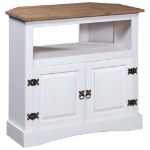 Tavolo Console in Pino Messicano Corona Bianco 80x43x78 cm