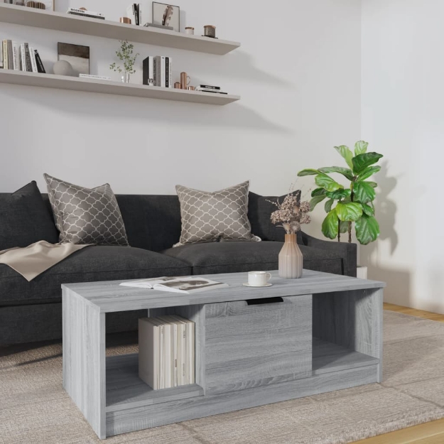 Tavolino da Salotto Grigio Sonoma 102x50x36cm Legno Multistrato