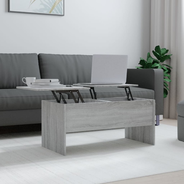 Tavolino Grigio Sonoma 102x50,5x46,5 cm in Legno Multistrato