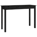 Tavolo Consolle Nero 110x40x75 cm in Legno Massello di Pino