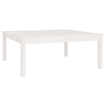 Tavolino da Salotto Bianco 100x100x40 cm Legno Massello di Pino