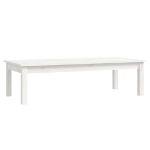 Tavolino da Salotto Bianco 110x50x30 cm Legno Massello di Pino