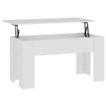 Tavolino da Salotto Bianco 101x49x52 cm in Legno Multistrato