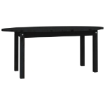 Tavolino da Salotto Nero 110x55x45 cm Legno Massello di Pino