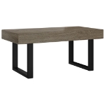 Tavolino da Salotto Grigio e Nero 90x45x40 cm in MDF e Ferro